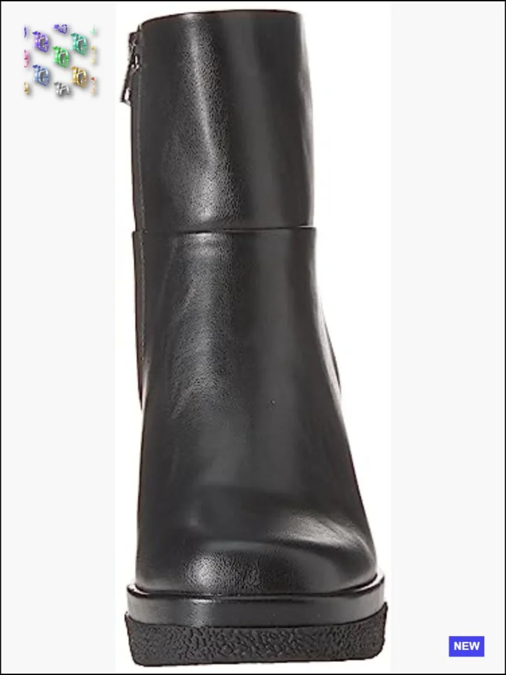 Women's Platform Ankle Boots Chunky Heel Square Toe Side Zip Faux Leather Fall